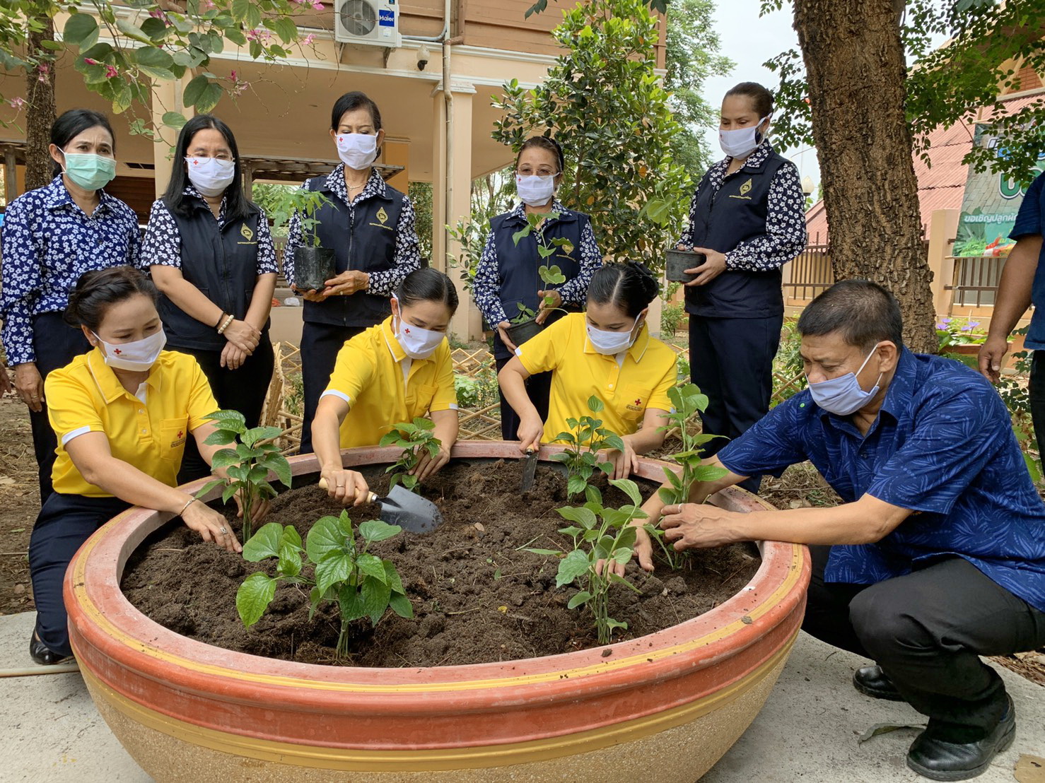 “@ปทุมธานี ถิ่นบัวหลวง”นายกเหล่ากาชาดจังหวัดปทุมธานีร่วมกับสำนักงานพัฒนาชุมชนจังหวัดปทุมธานีขับเคลื่อนกิจกรรม“ปลูกผักสวนครัว เพื่อสร้างความมั่นคงทางอาหาร”