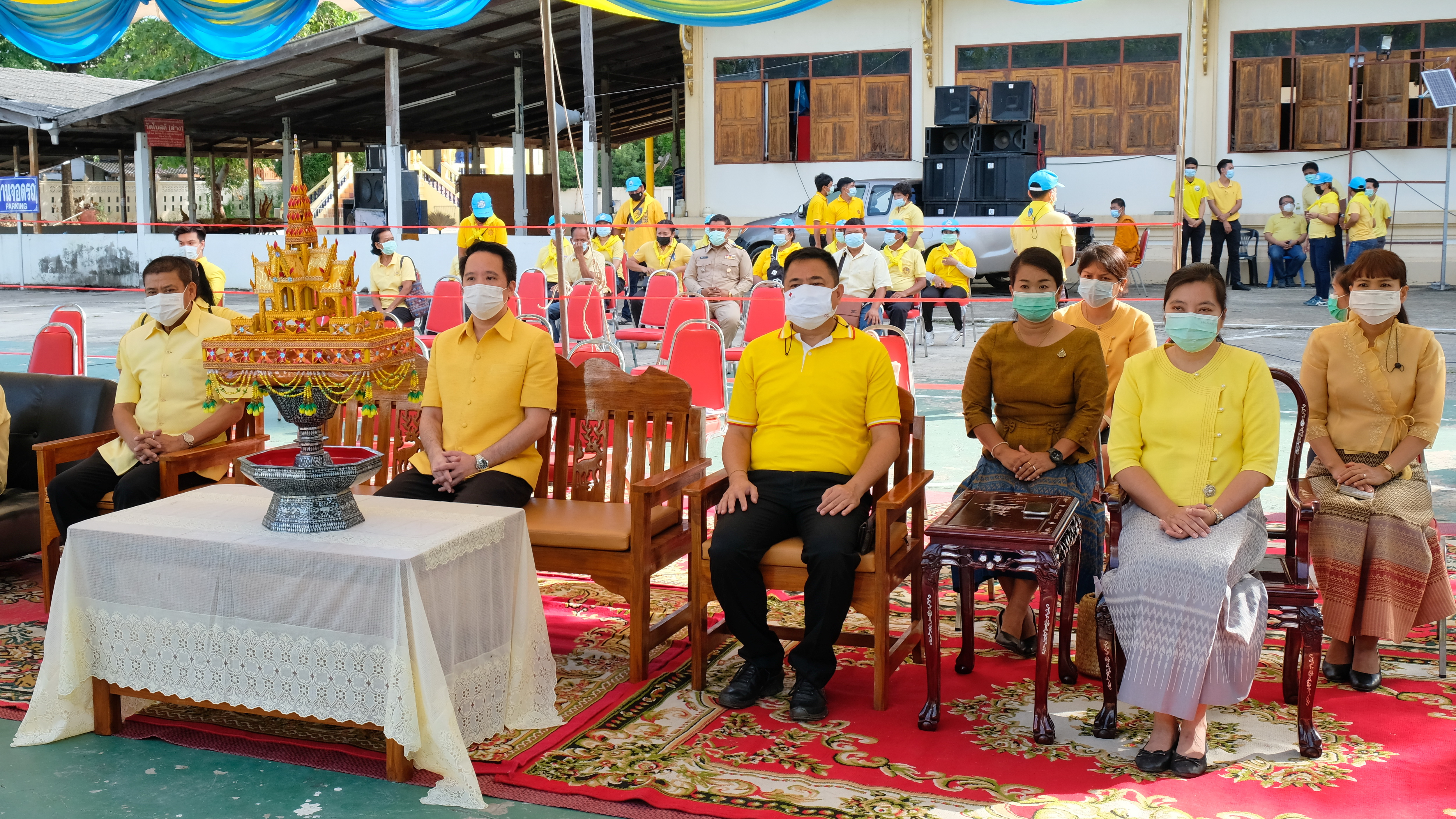 พช.ปทุมธานี “ร่วมพิธีบวงสรวงพื้นที่ดำเนินโครงการพระราชทาน โคก หนอง นา แห่งน้ำใจ และความหวัง วัดเกาะเกรียง”