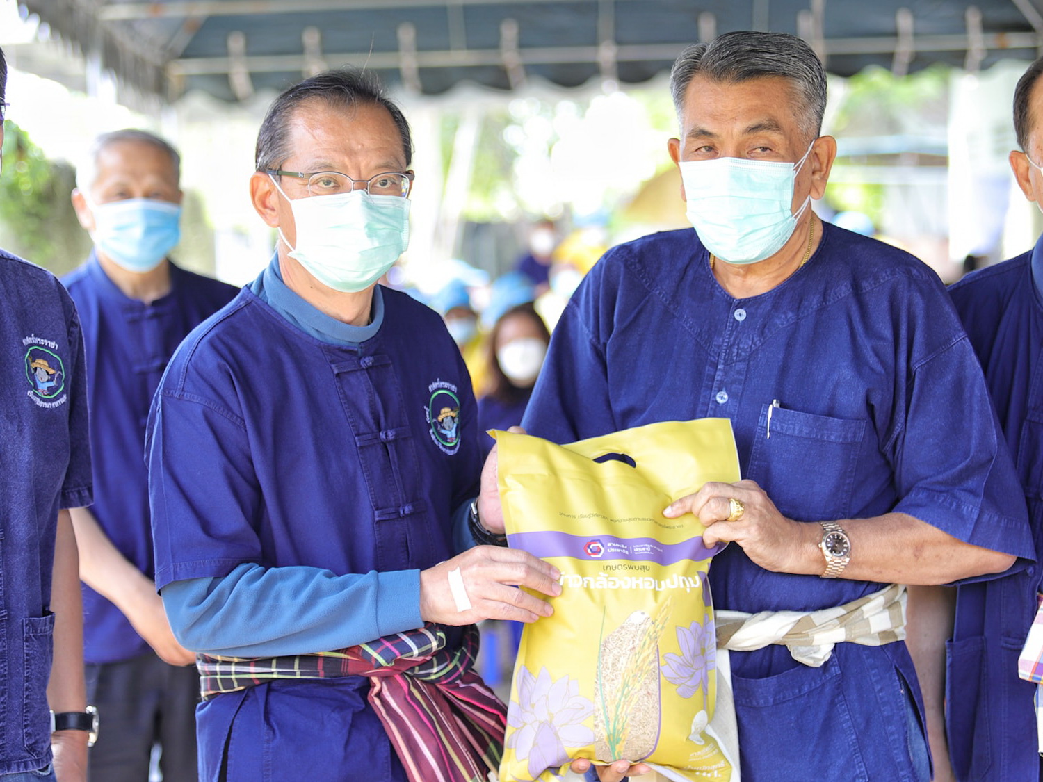 พช.ปทุมธานี “ร่วมพิธีเกี่ยวข้าวพันธุ์ข้าวหอมปทุมธานี ๑ ตามโครงการเรียนรู้วิถีชาวนา พบความสุข ตามแนวทางศาสตร์พระราชา ปีที่ ๕”