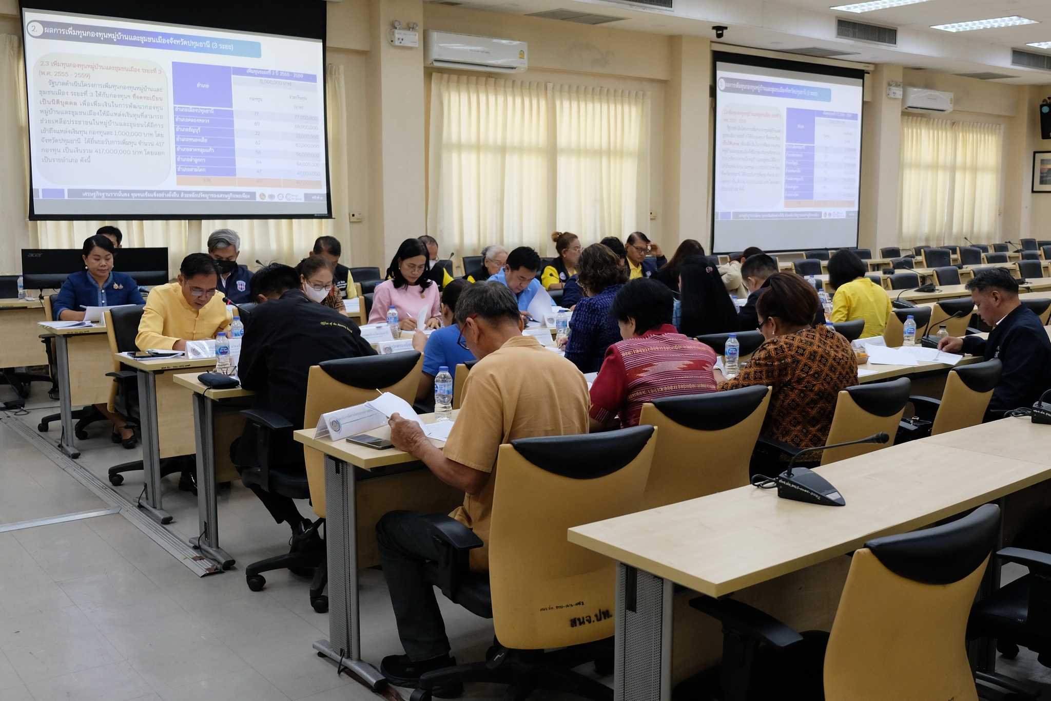 พช.ปทุมธานี “ร่วมประชุมคณะอนุกรรมการสนับสนุนและติดตามการดำเนินงานกองทุนหมู่บ้านจังหวัดปทุมธานี”